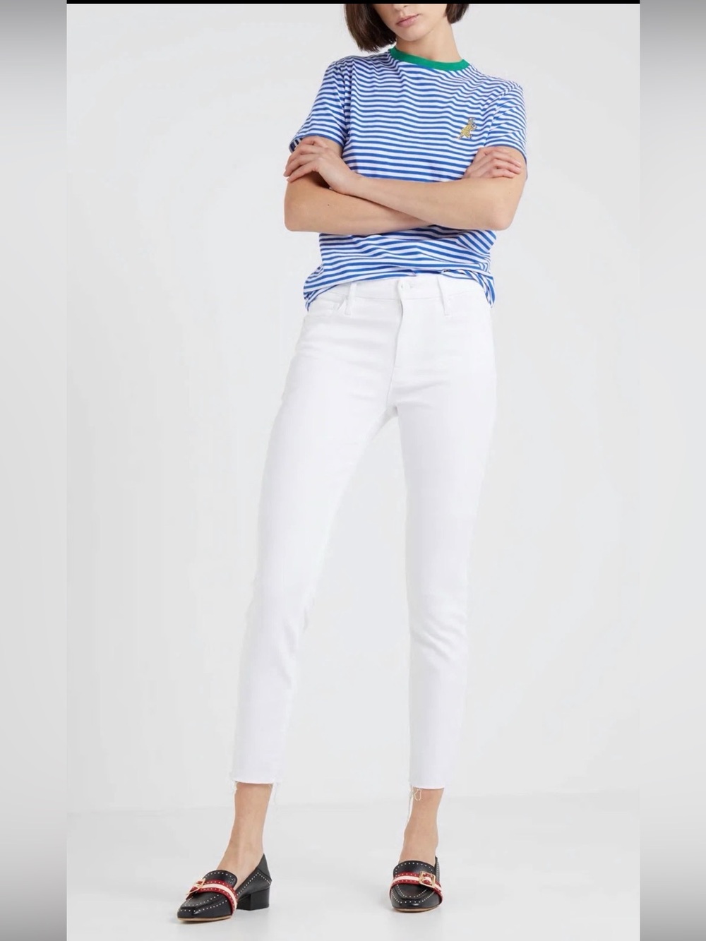 MOTHER The Looker Ankle fray in Glass Slipper,  size 27